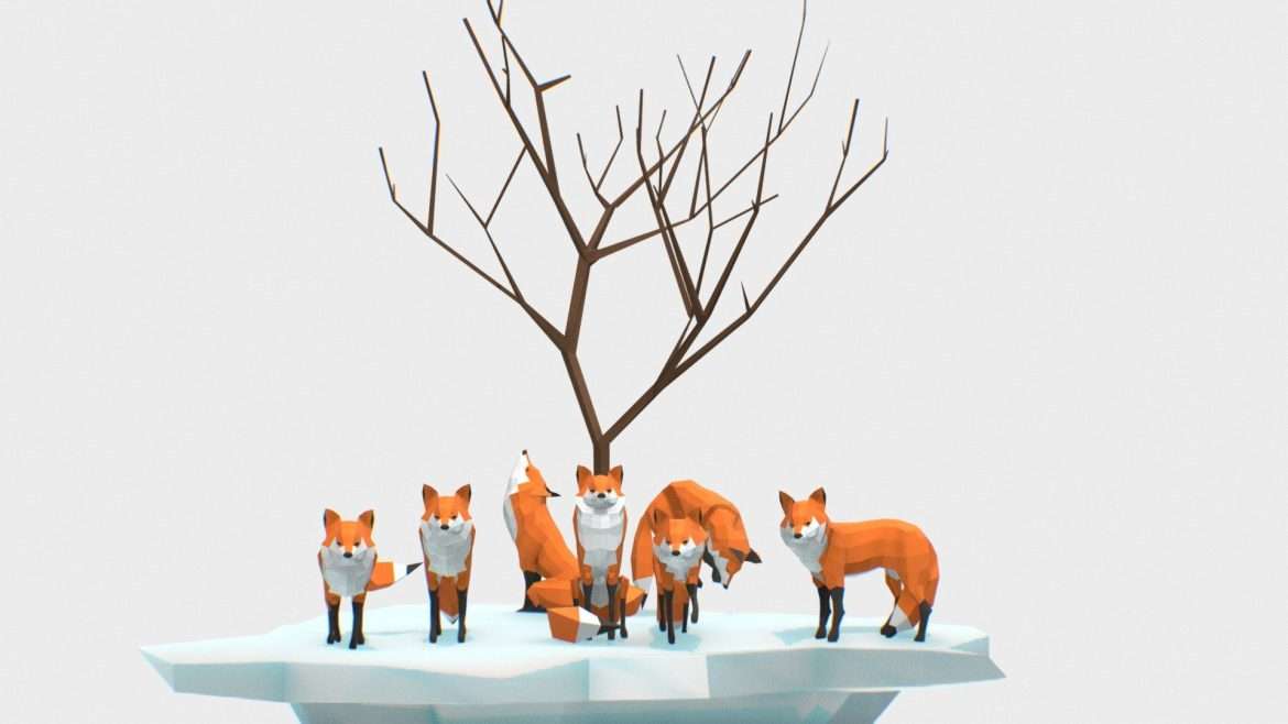 foxes 3d model