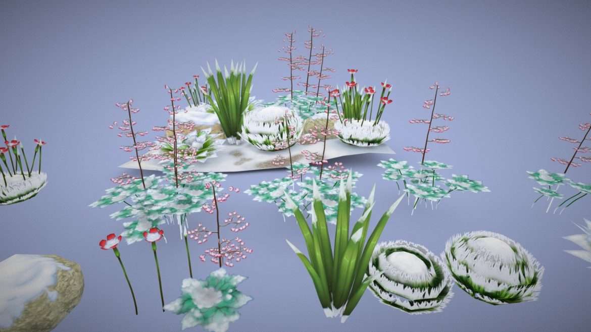 game ready bitbot plants winter 3d model