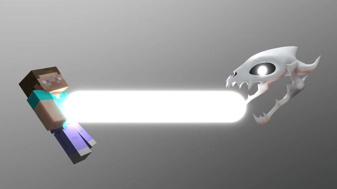 gaster blaster vs steve 3d model