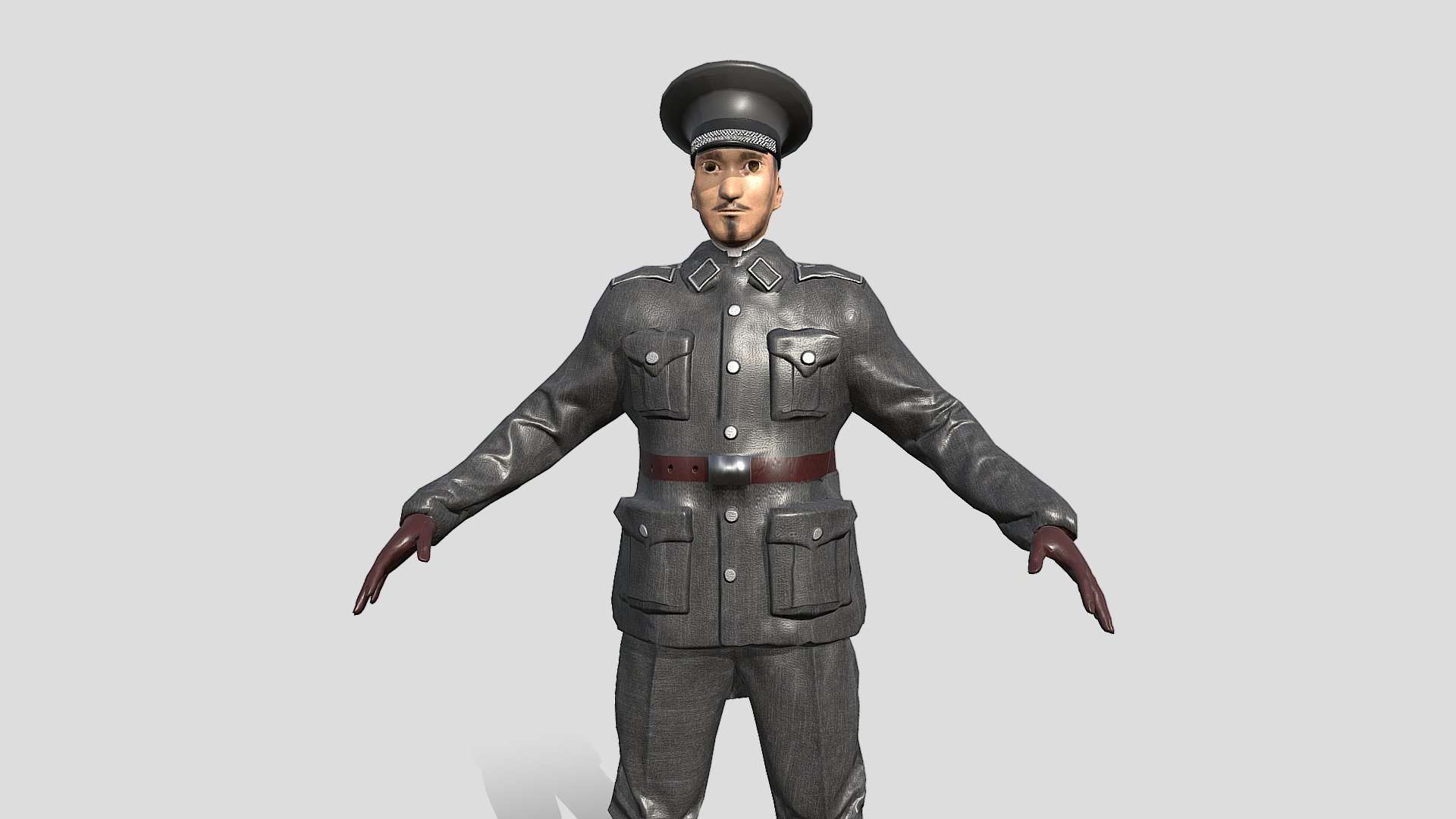 German Officer WWII – WarArm 3d game character
