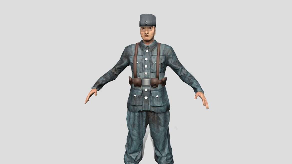 german soldier wwii wararm 3d game character 3d model