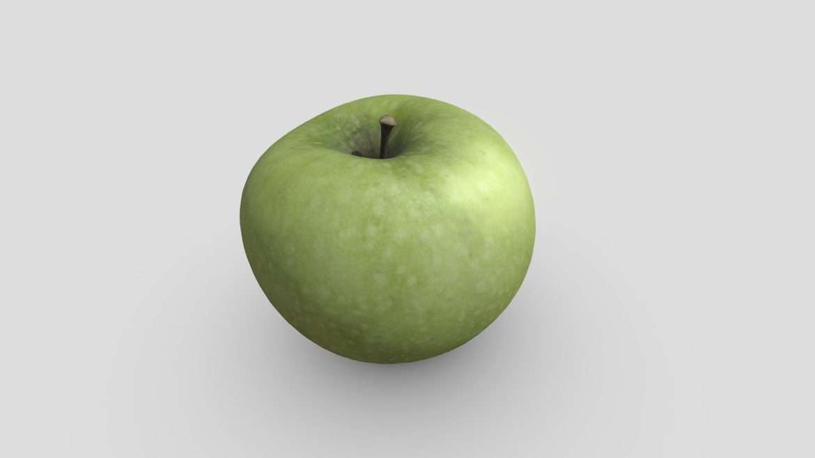 Green Apple 3d Model - Photorealistic green apple 3D model for games and real-time rendering