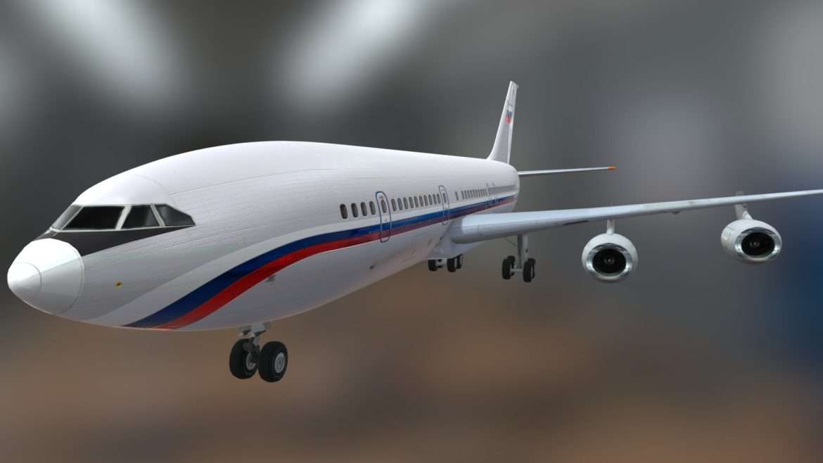 Russian Il86 Aircraft 3d Model - Russian iL-86 aircraft 3d model in special flight detachment livery