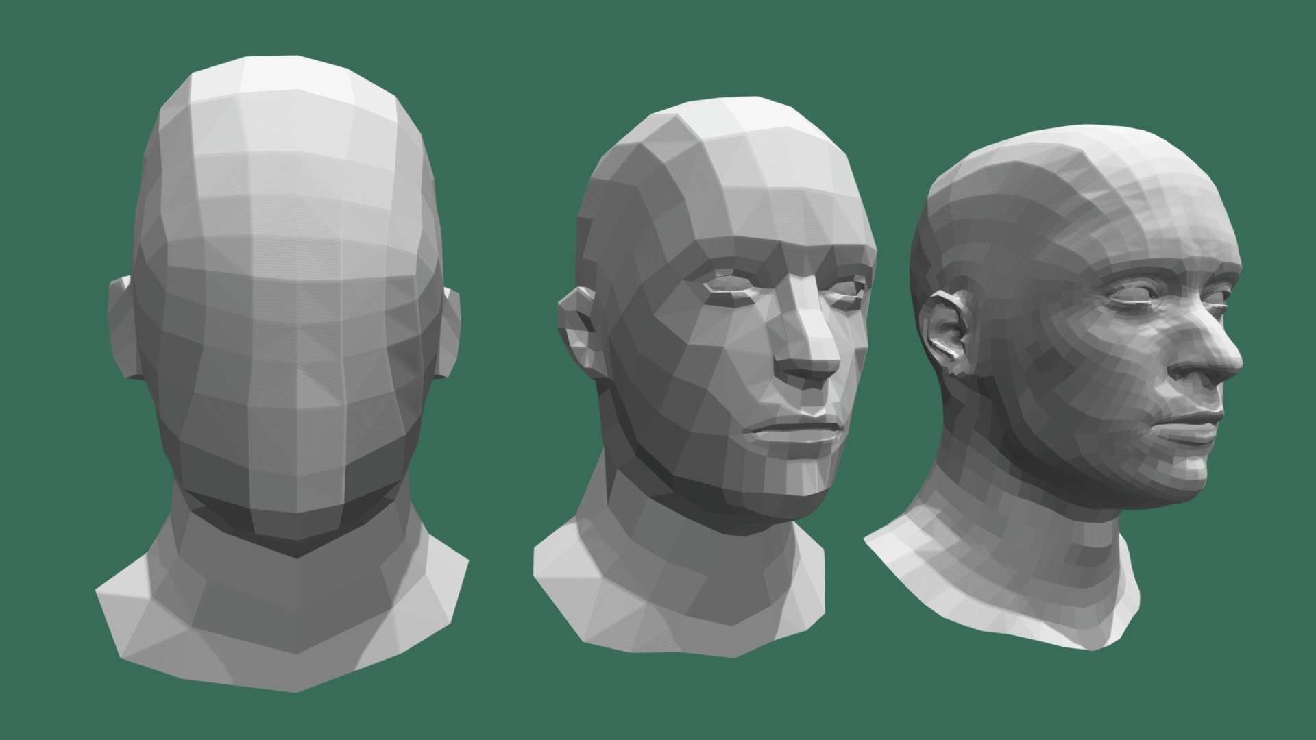 Low Poly Male Head