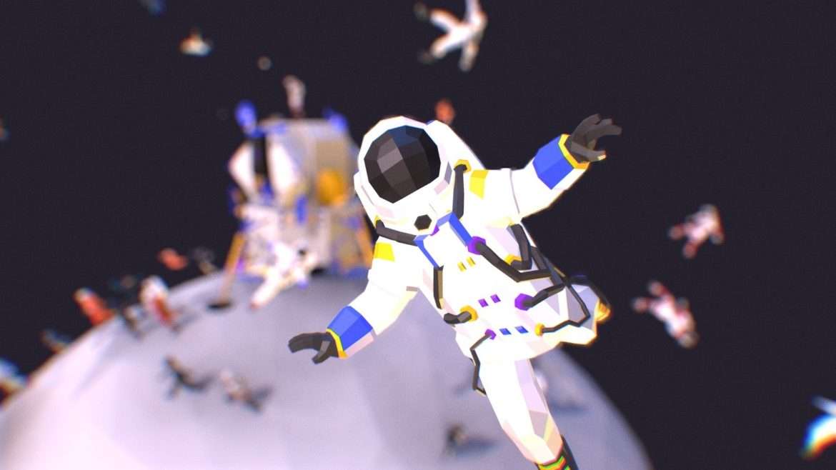 lowpoly astronauts 3d model