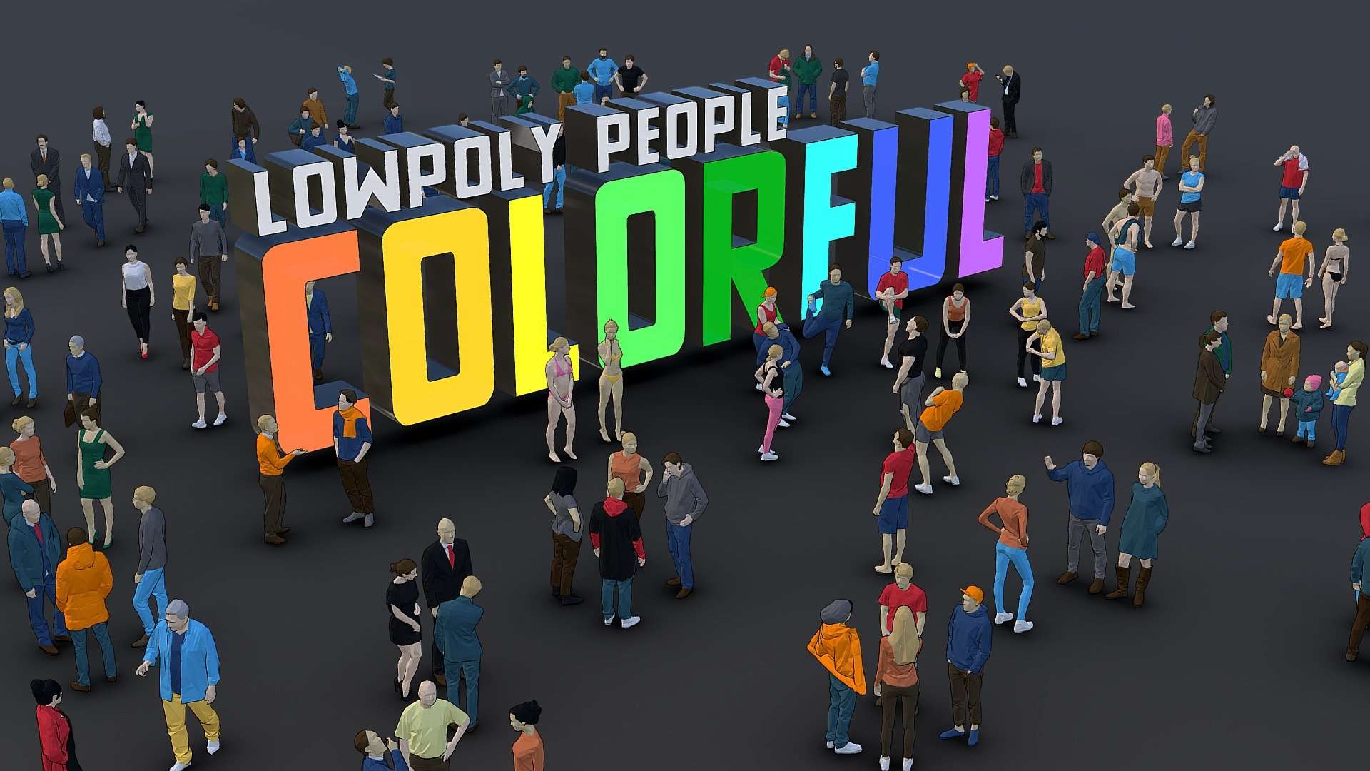 Lowpoly People Colorful