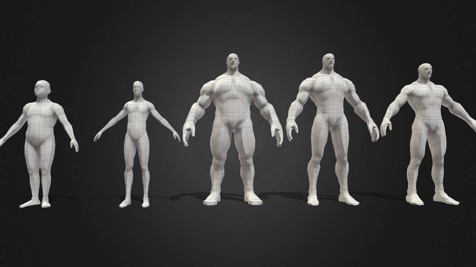 Male-Game Character Basemeshes Starter Kit