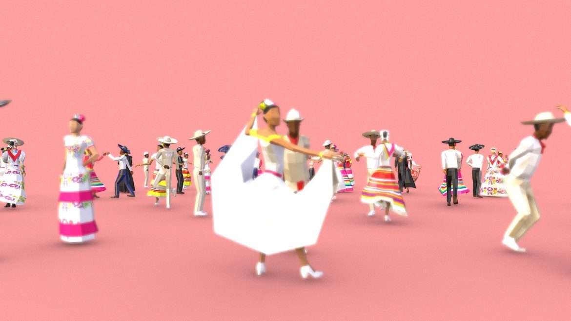 mexico lindo dancers 3d model