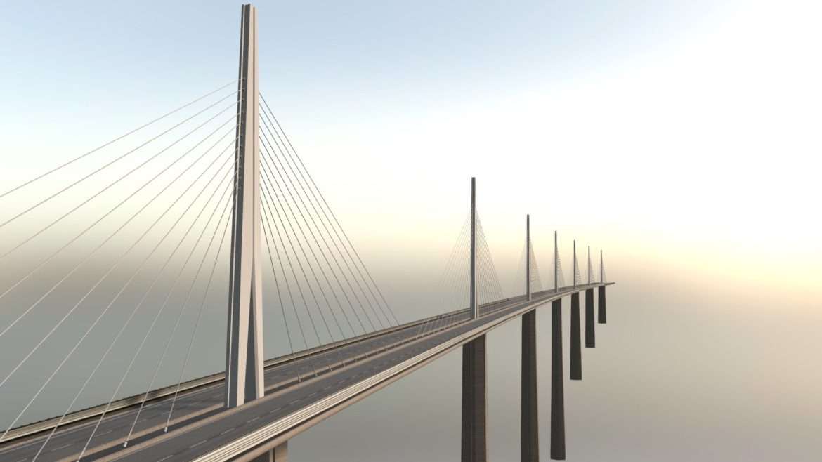 millau viaduc light 3d model