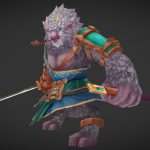 Monkey Warrior lowpoly Handpaint study