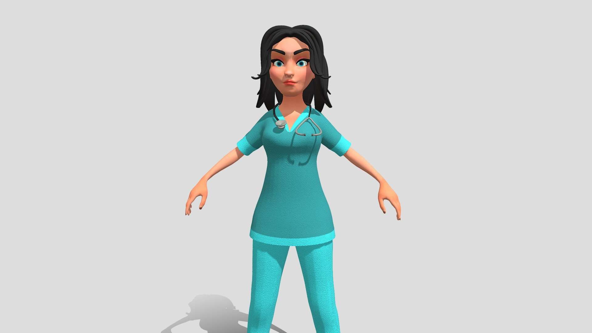 Nurse 3d game cartoon character