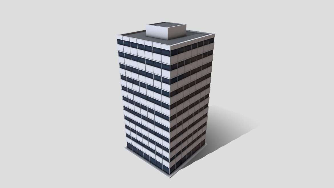 office tower game ready 3d model