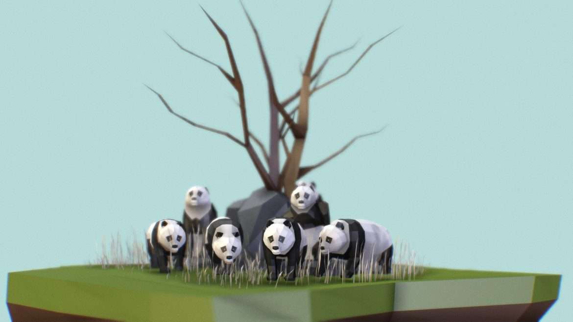 panda bears 3d model