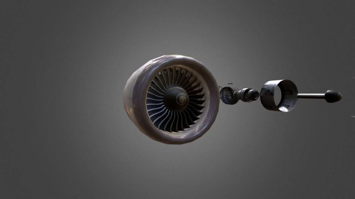 pd 14 russian jet engine 3d model