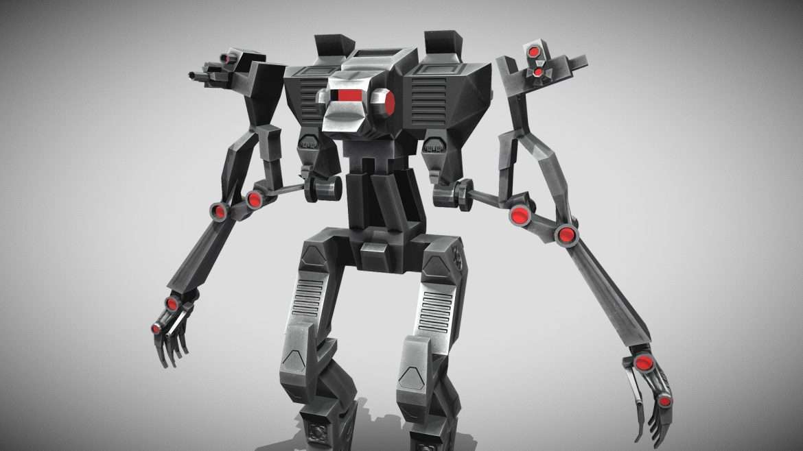 robot metallic 3d game model 3d model