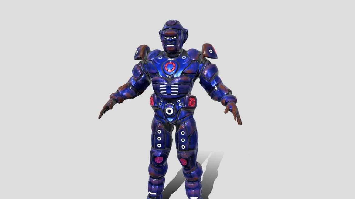 robot sci fi humanoid low poly 3d model