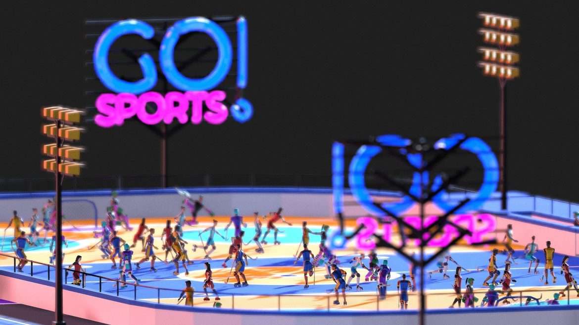 roller hockey players 3d model