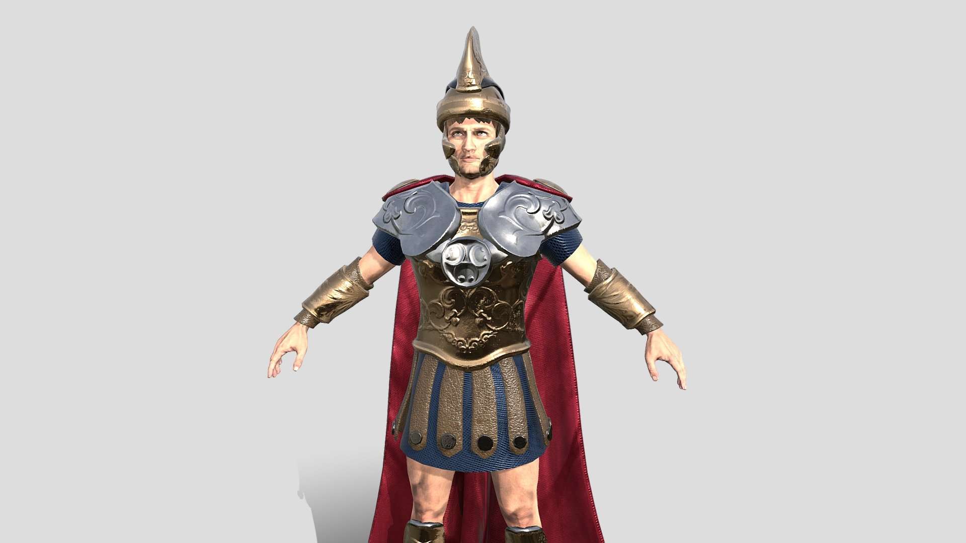 Roman greek warrior. 3D game character
