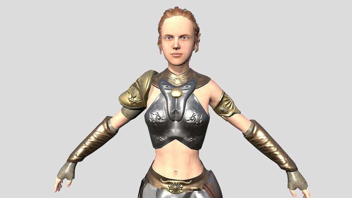 roman greek woman warrior 3d model