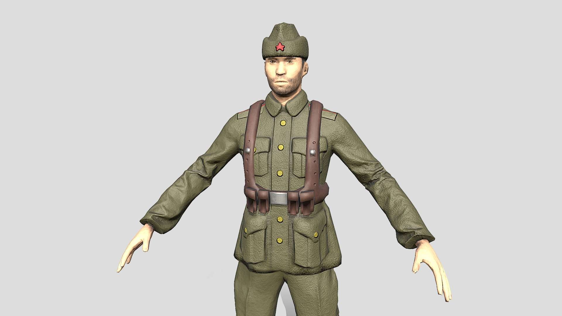 Russian soldier WWII – WarArm 3d game character