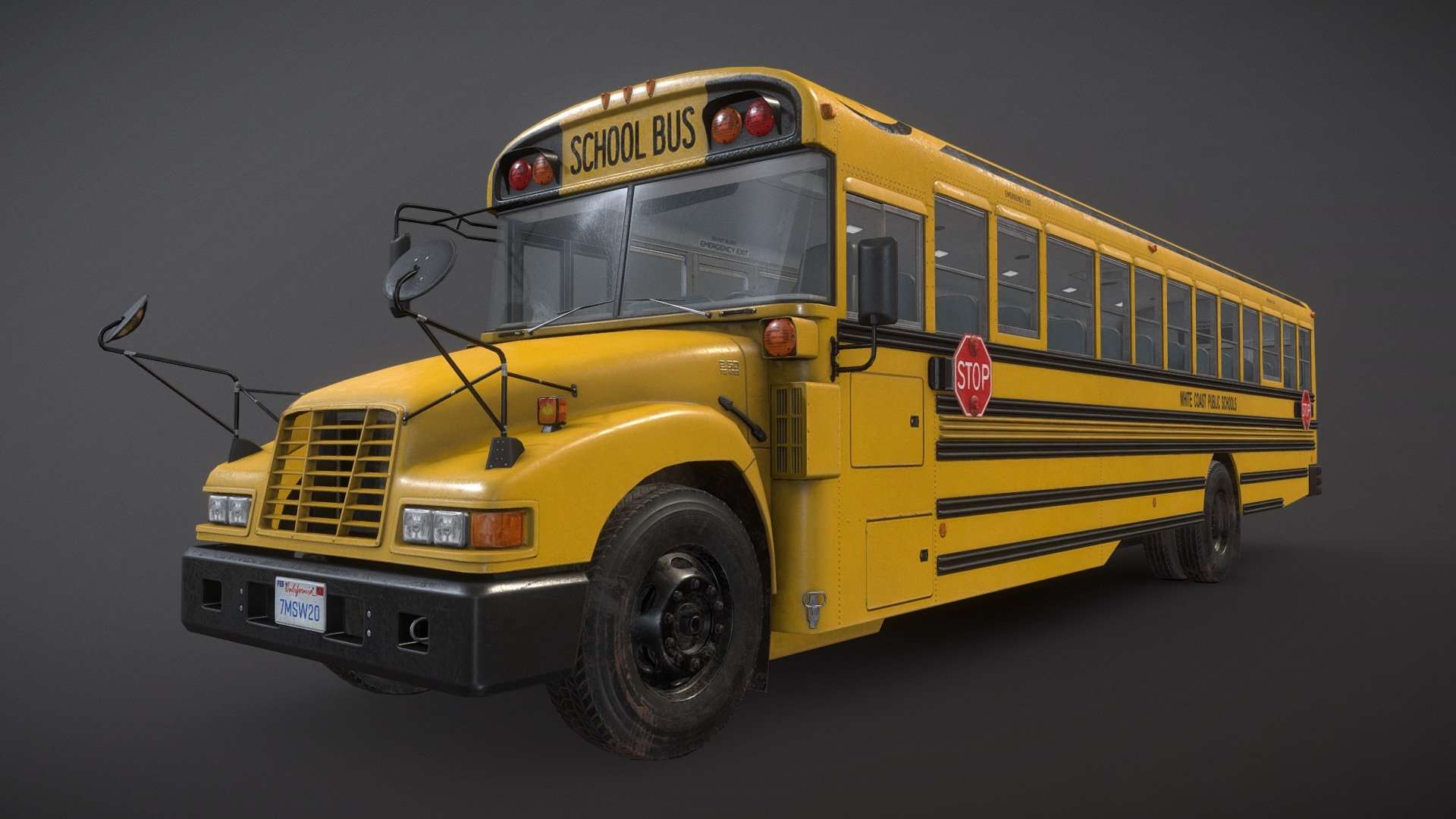 School Bus – Low Poly