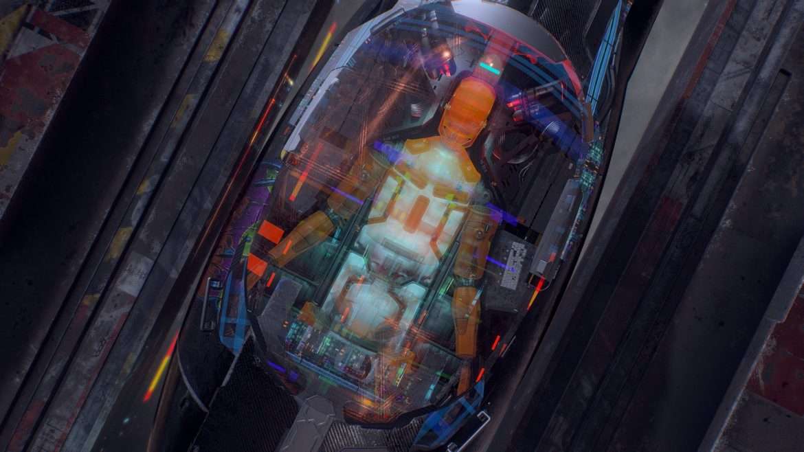 sci fi life pod hibernation chamber 3d model