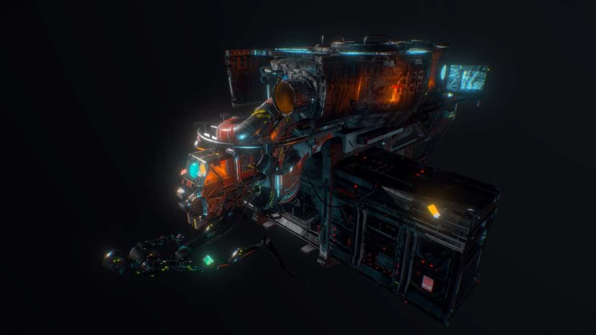 scifi exploration vessel artemis 3d model