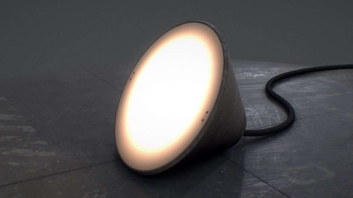 scifi ish brutalism series floor lamp 3d model