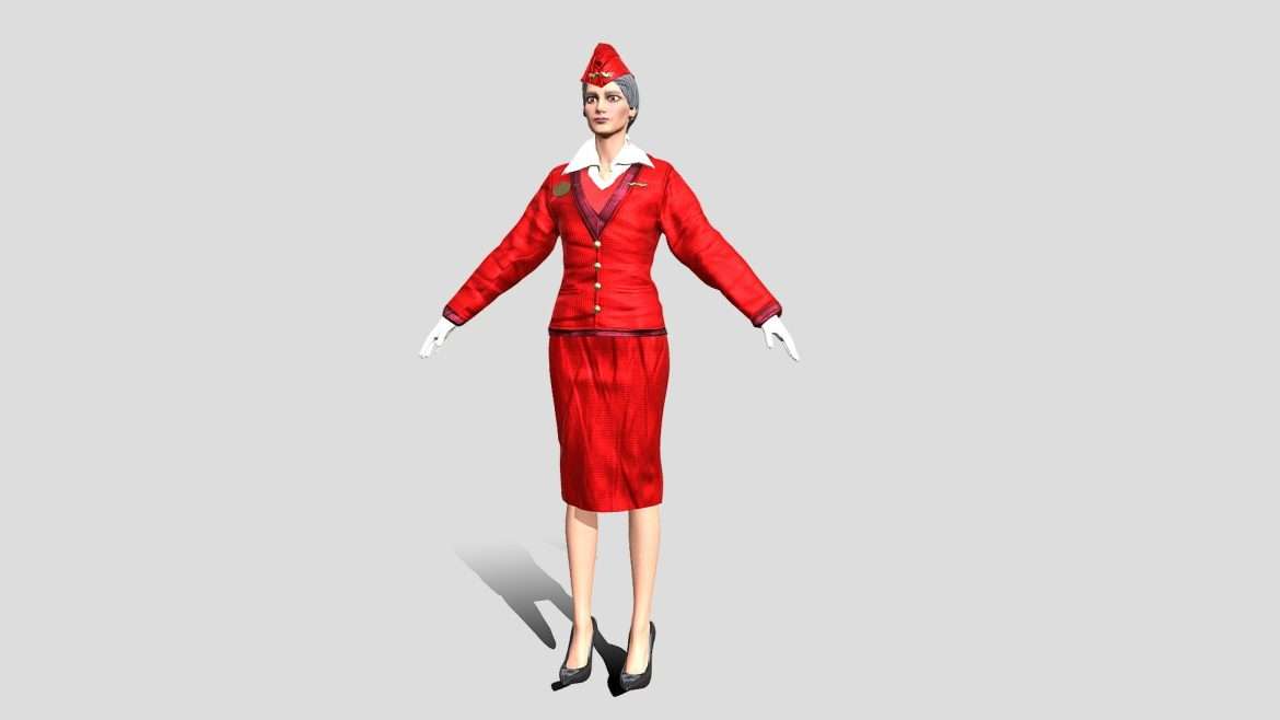 stewardess 3d game model 3d model