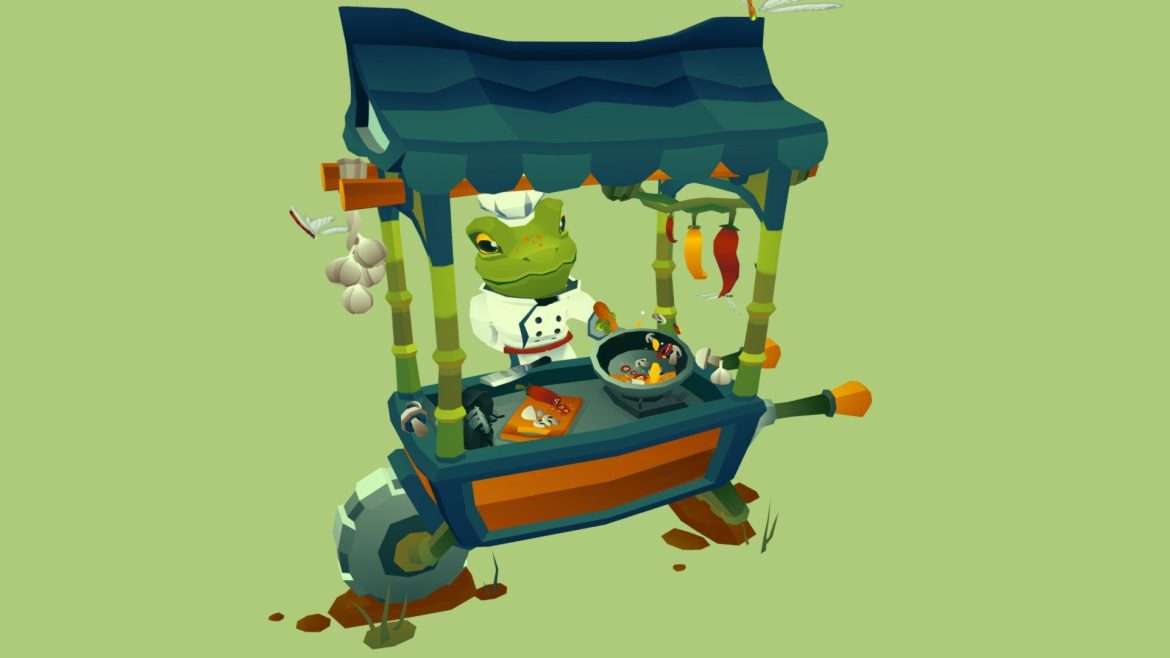 street food vendor challenge frog chef 3d model