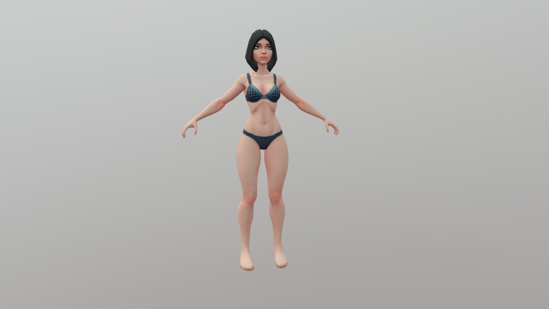 Stylized Female Character Game Ready Base mesh