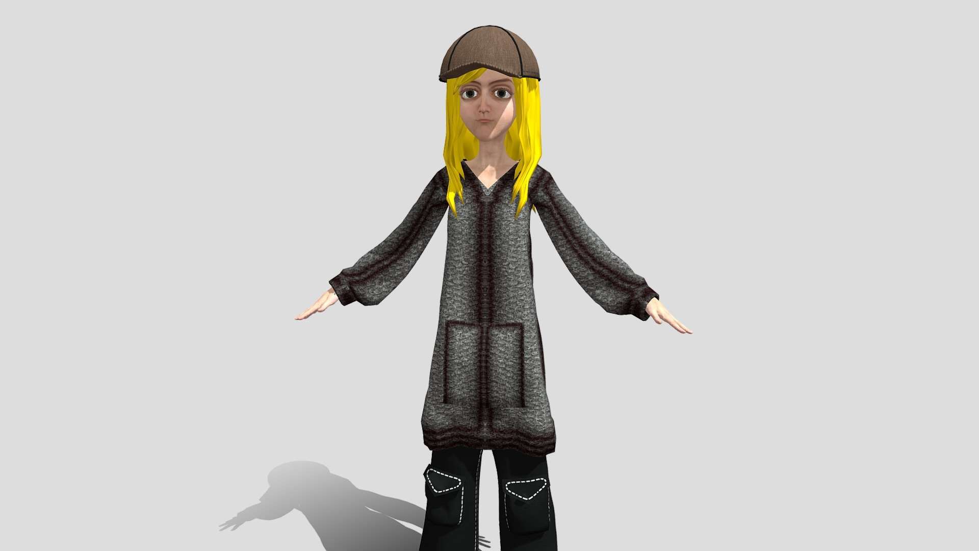 Teenager Girl 3d game cartoon character