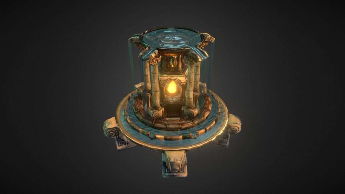 Classical Fountain 3d Model - Exquisite classical fountain 3d model with Greek and Renaissance architectural details, PBR textured in Quixel Suite.