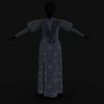 victorian dress for old lady 3d model