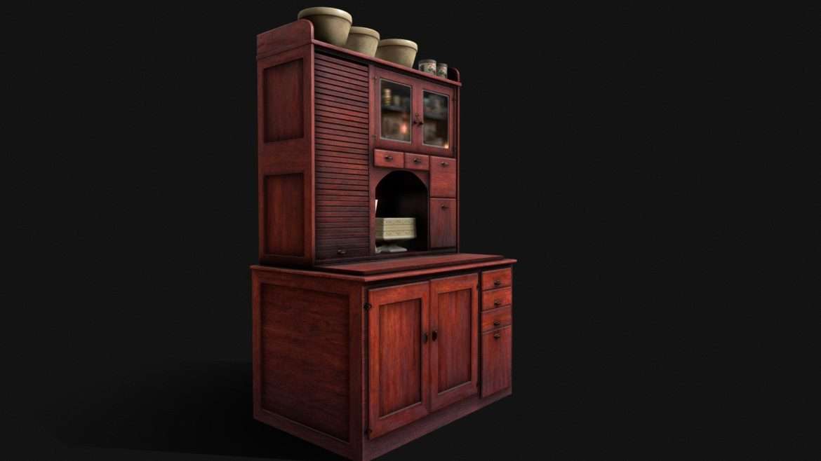 victorian era kitchen cupboard 3d model