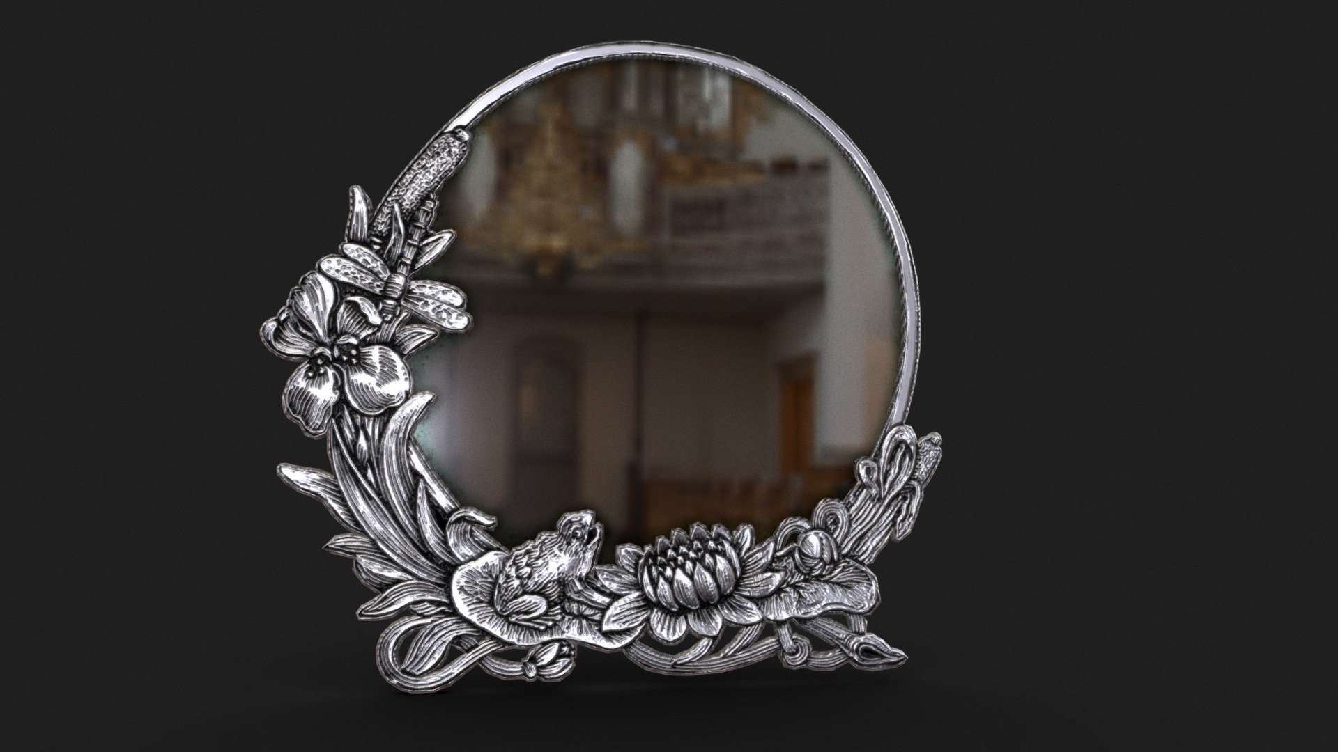 Victorian mirror with silver frame