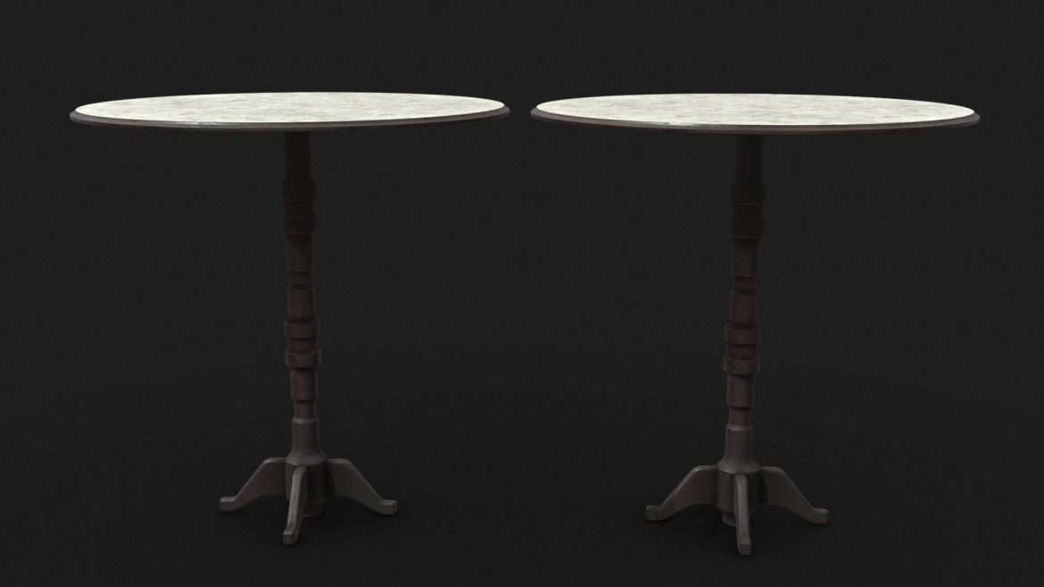 victorian restaurant coffee table 3d model