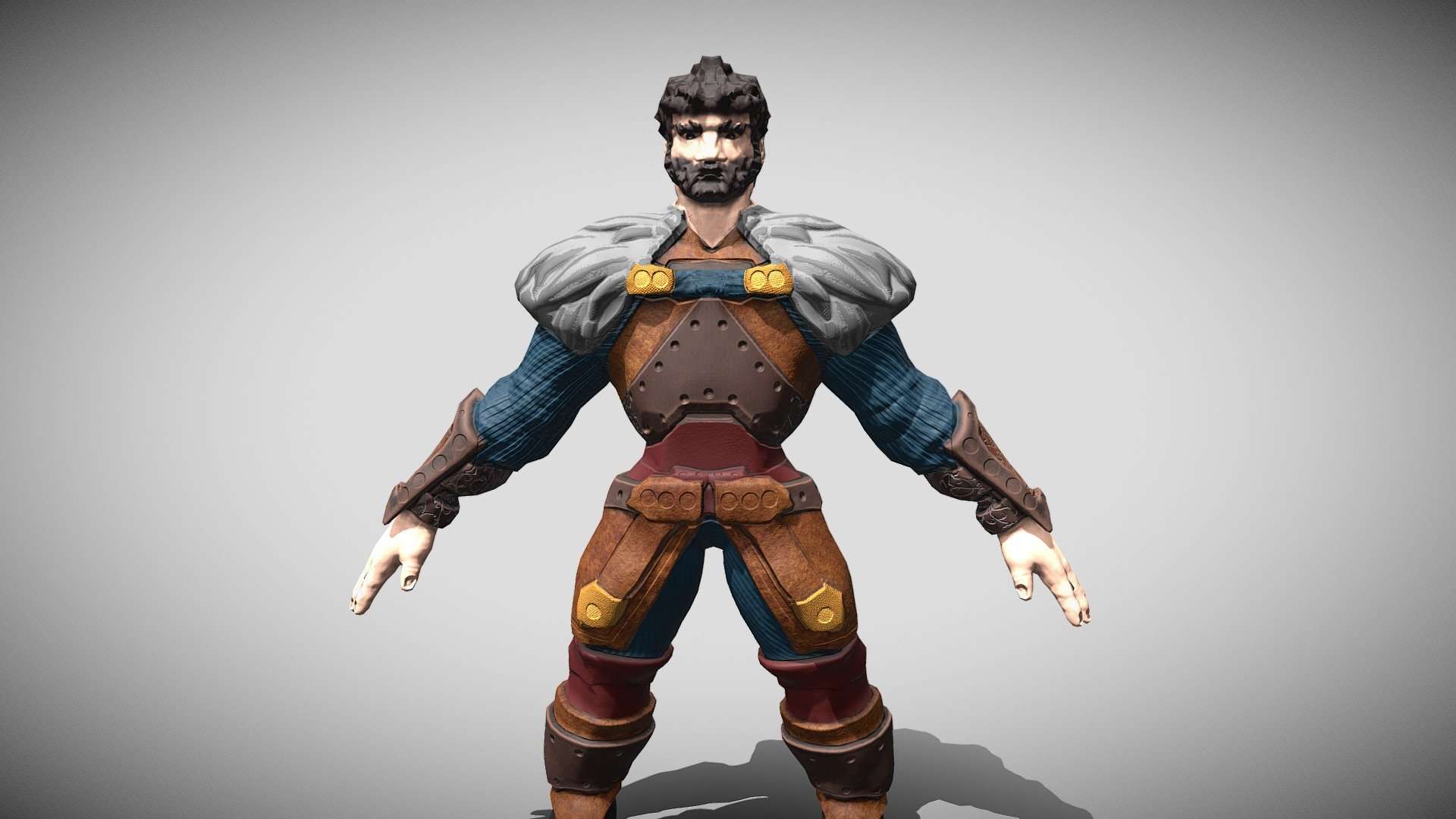 Warrior hero 3d game model