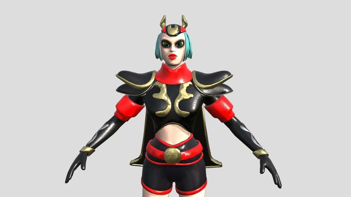 warrior woman fantasy character 3d model