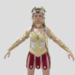 warrior woman roman greek 3d model