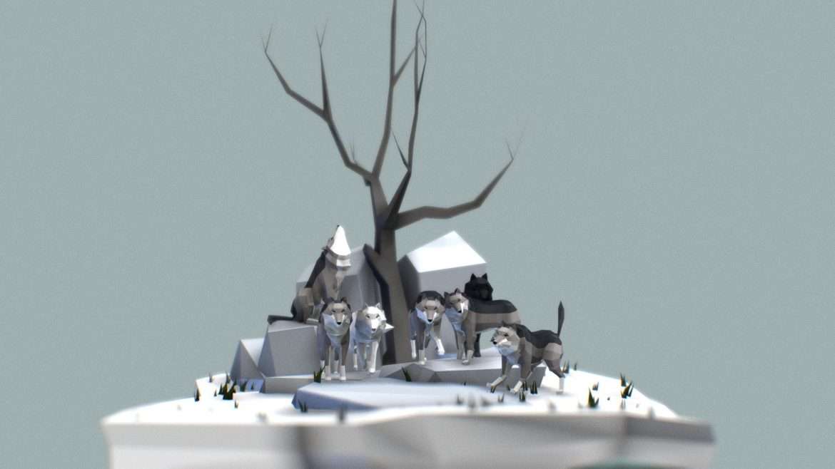 wolves 3d model