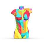 woman torso foldables papercraft pattern 3d model