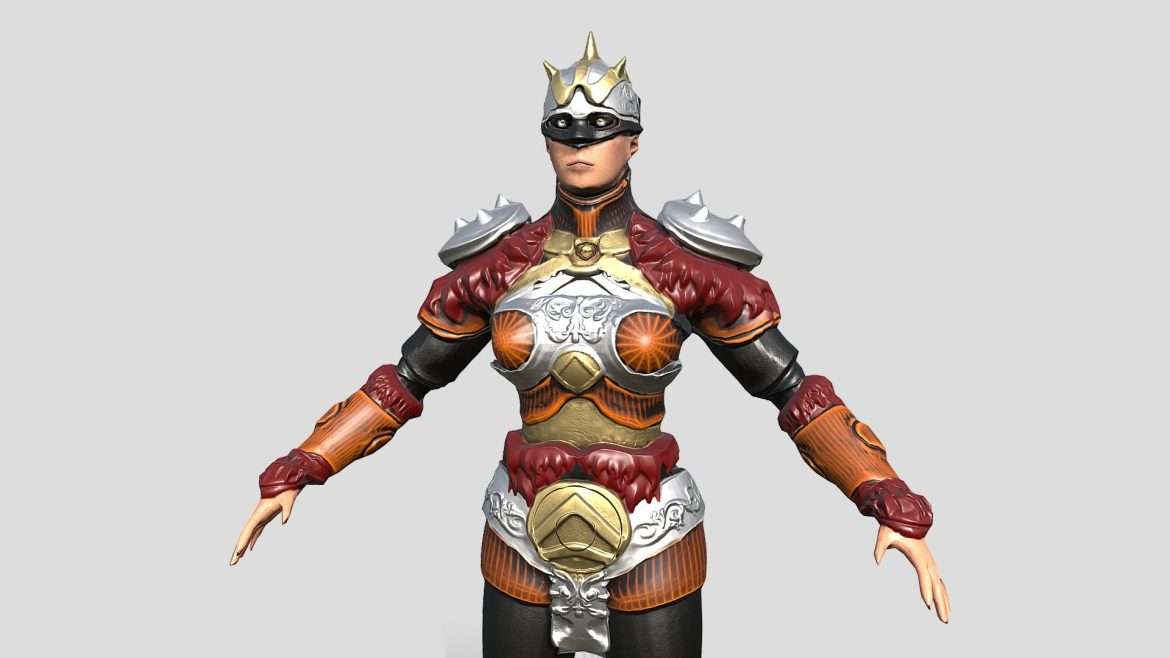 woman warrior fantasy 3d model