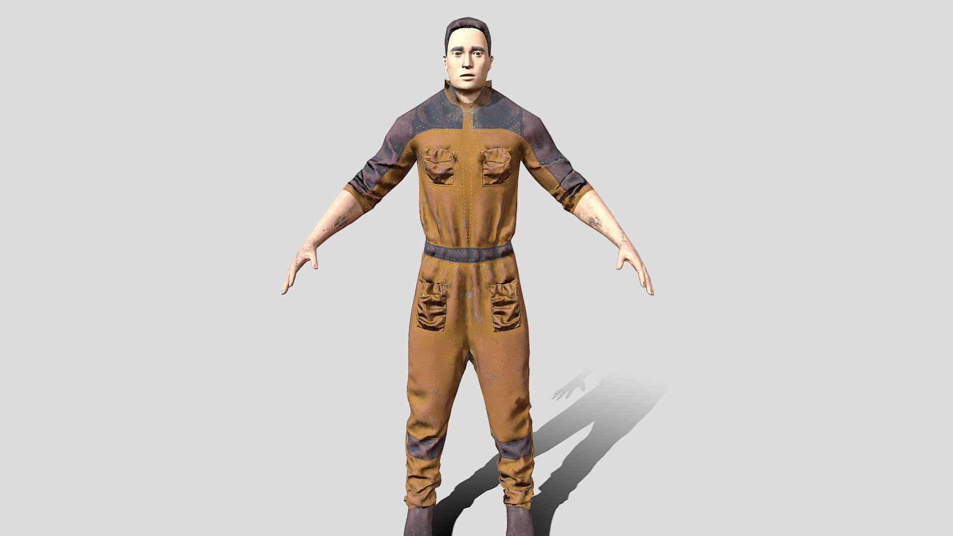 Worker Man 3d game character