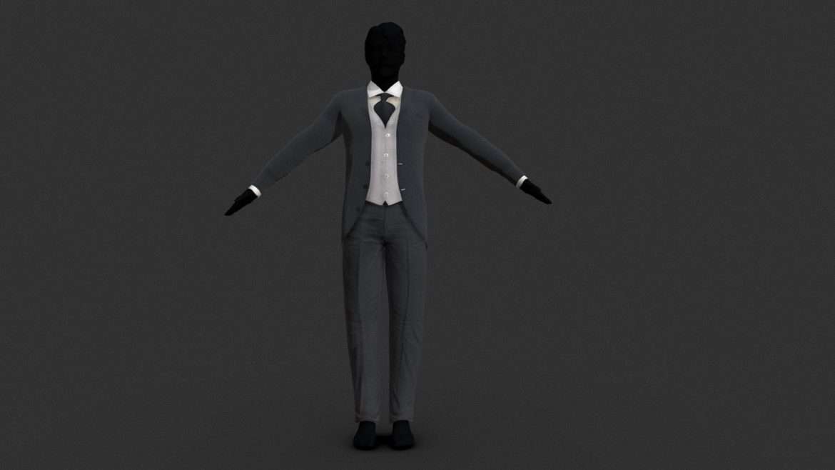 worn victorian gentlemans suit 3d model