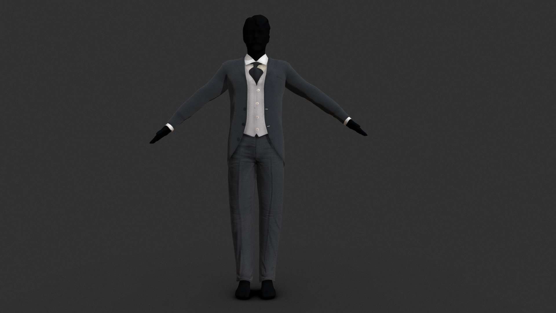 Worn Victorian gentleman’s suit