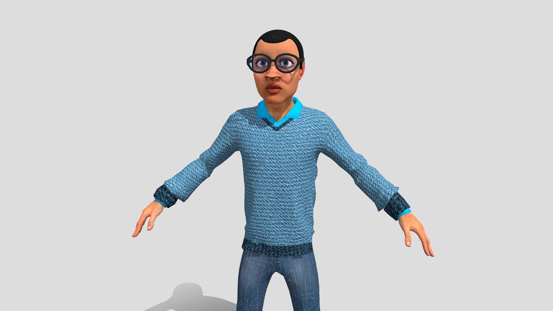 Young Man 3d game cartoon character