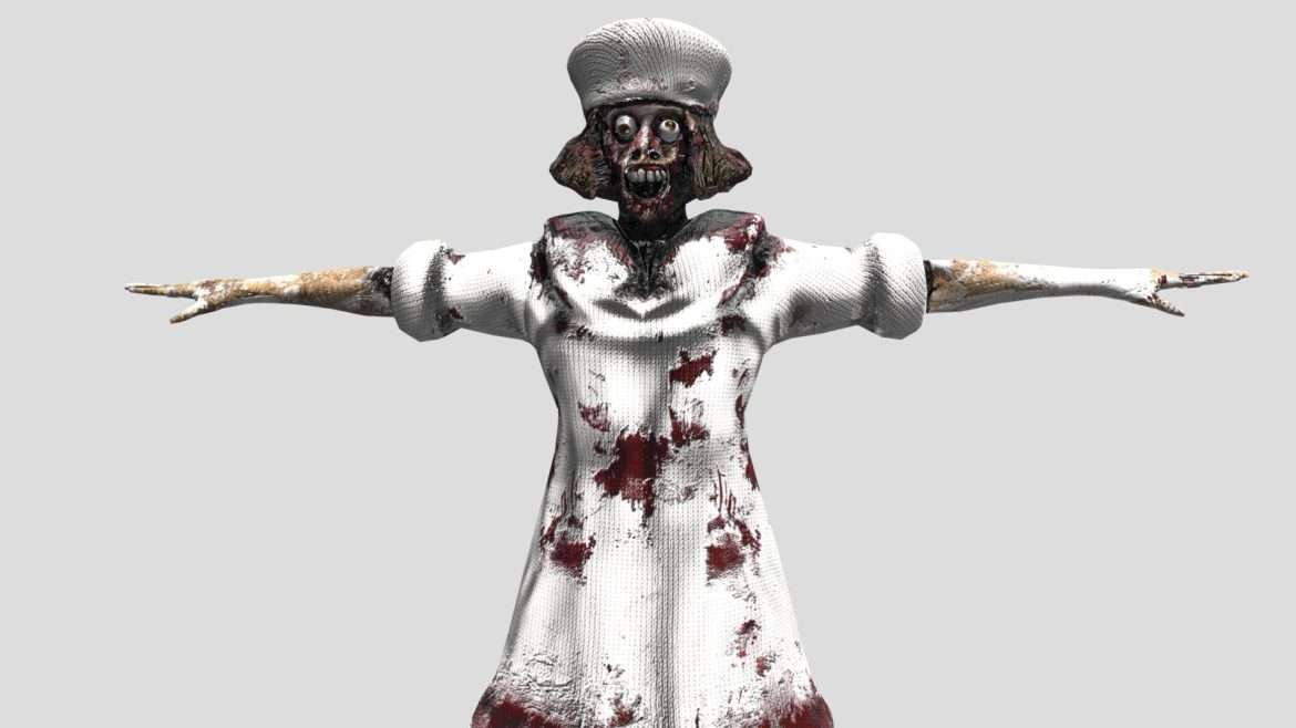 zombie nurse 3d model