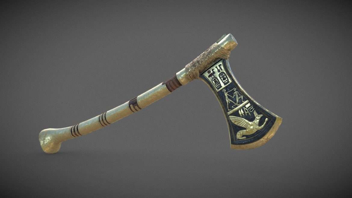 pharaoh ceremonial axe 3d model