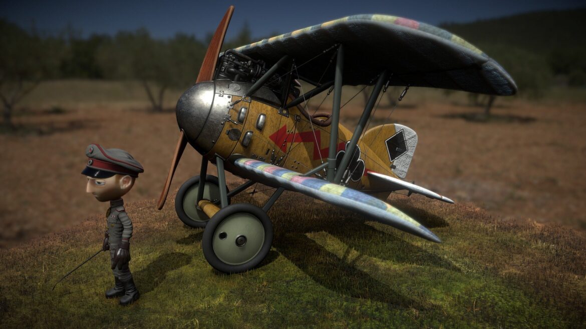 albatros d iii toy landed 3d model